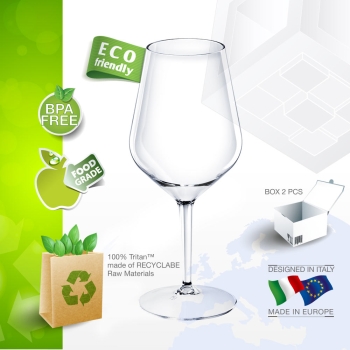 Wine glass reusable transparent plastic